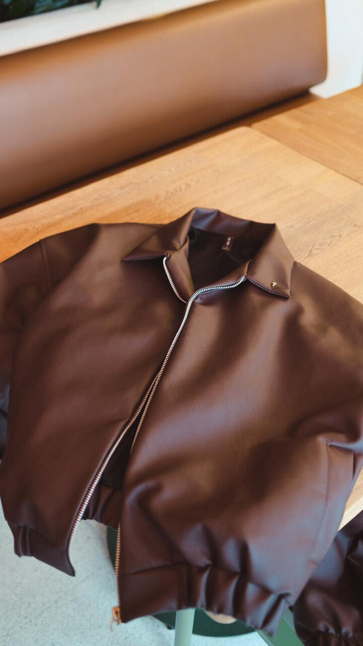 OPAL LEATHER JACKET MOCA