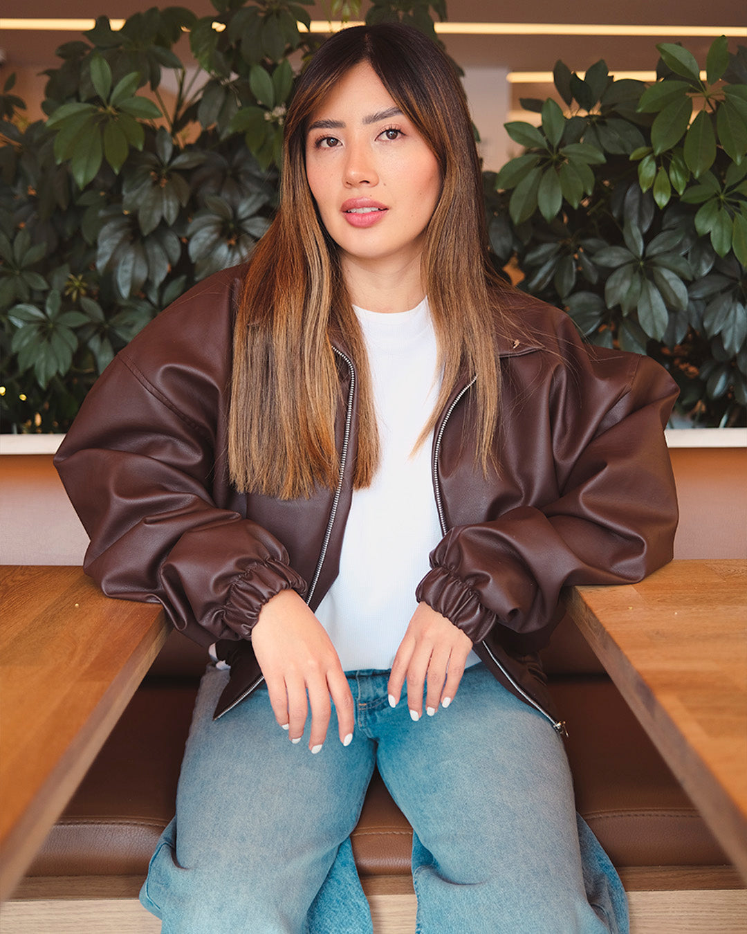 OPAL LEATHER JACKET MOCA