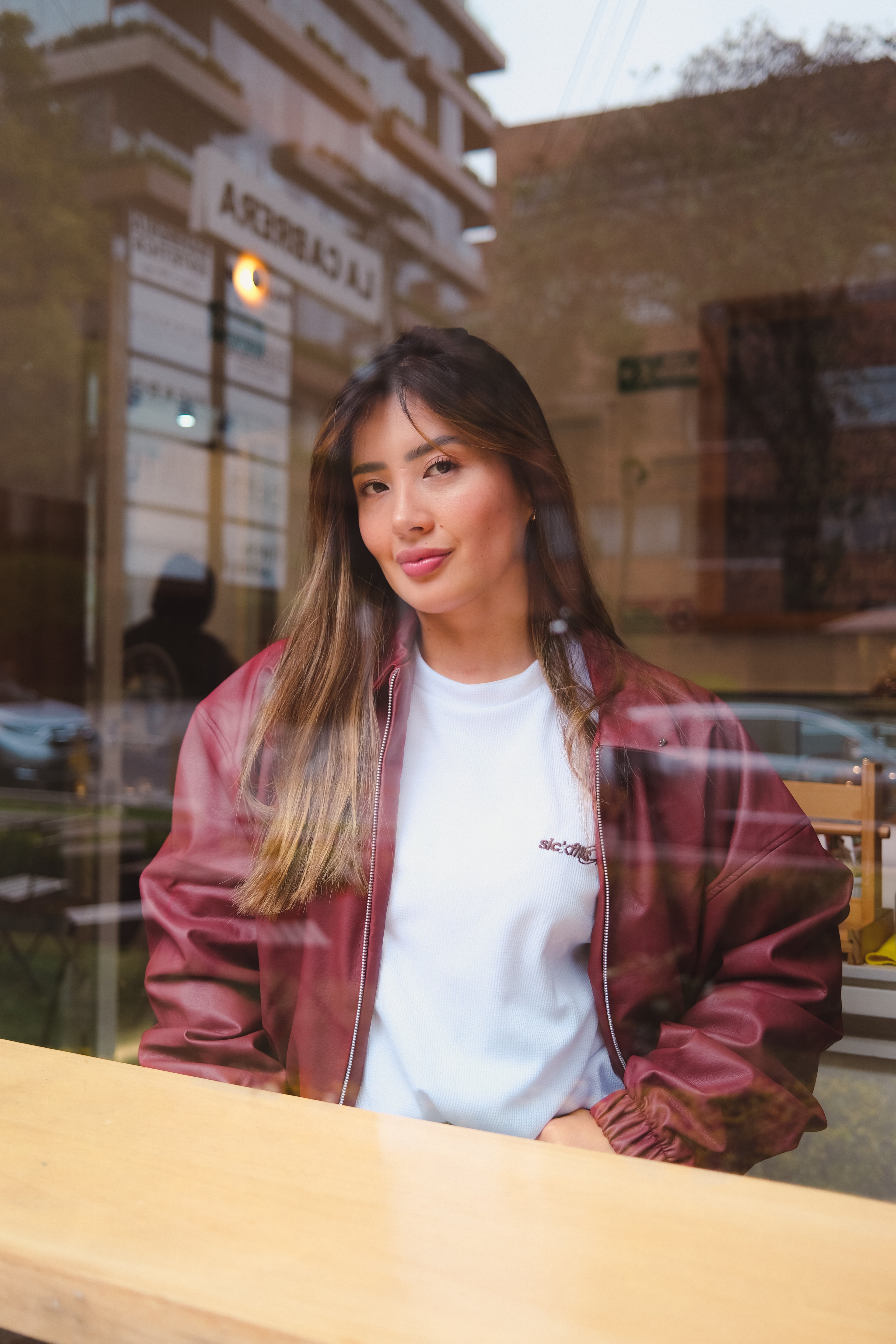 OPAL LEATHER JACKET BURGUNDY