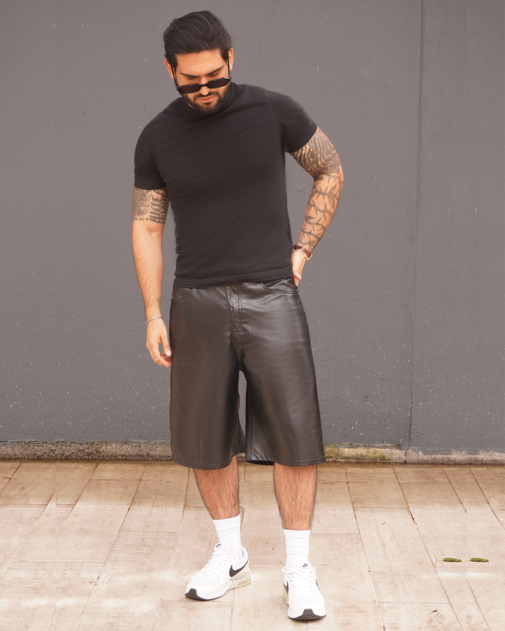 LEATHER JORTS MEN
