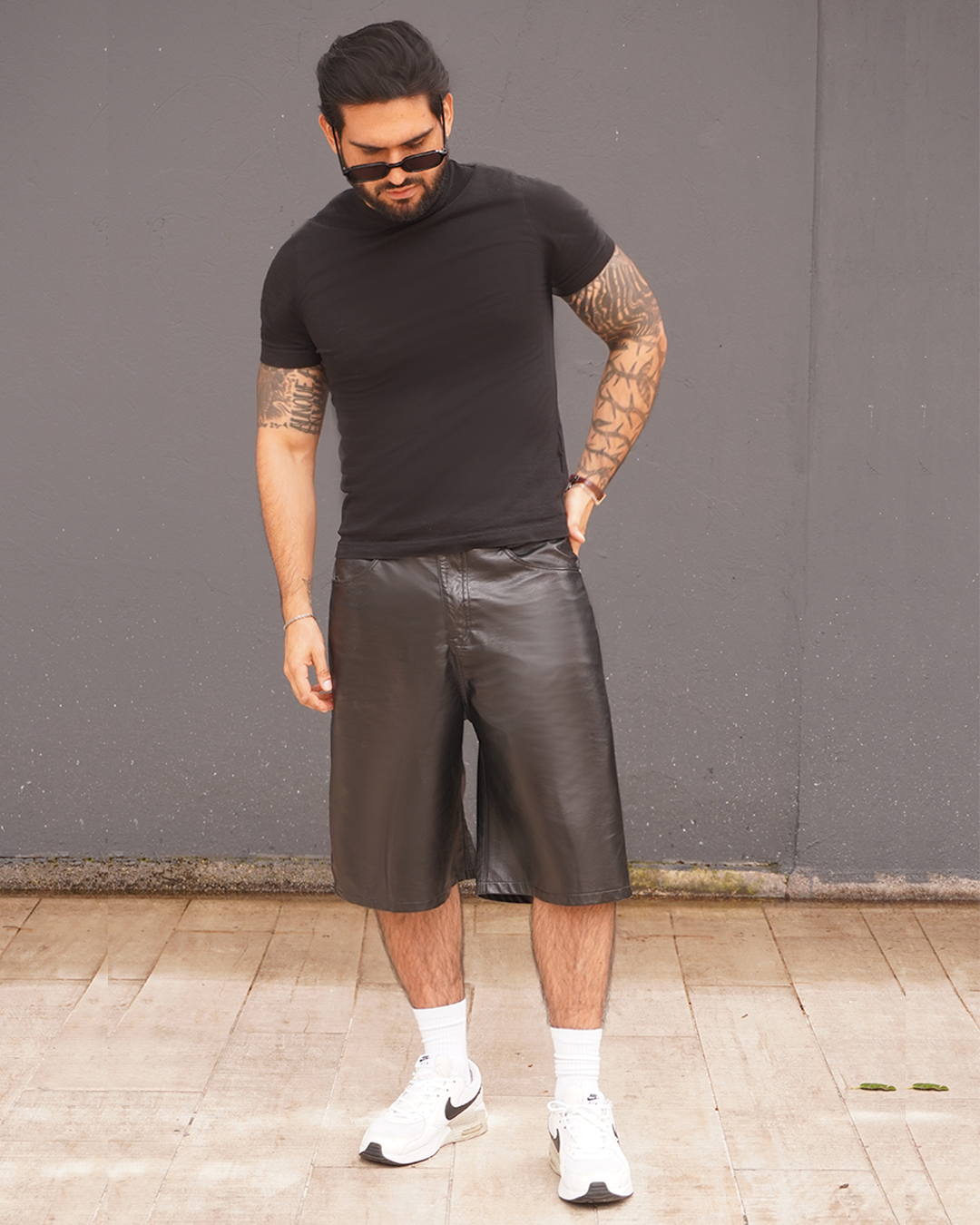 LEATHER JORTS MEN