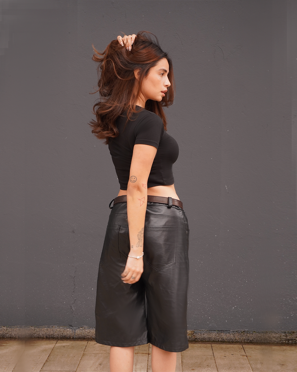 LEATHER JORTS WOMEN