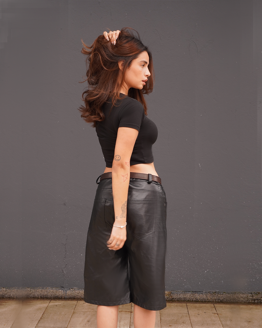 LEATHER JORTS WOMEN