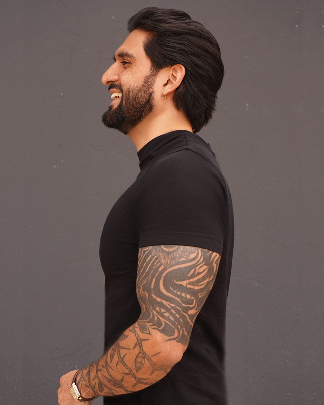 MEN T-SHIRT SLIM FIT BLACK