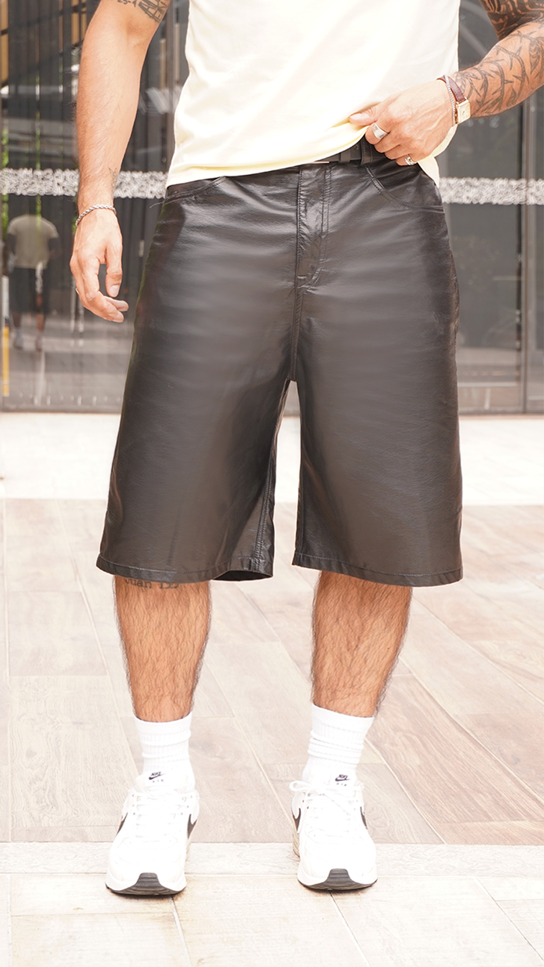 LEATHER JORTS MEN