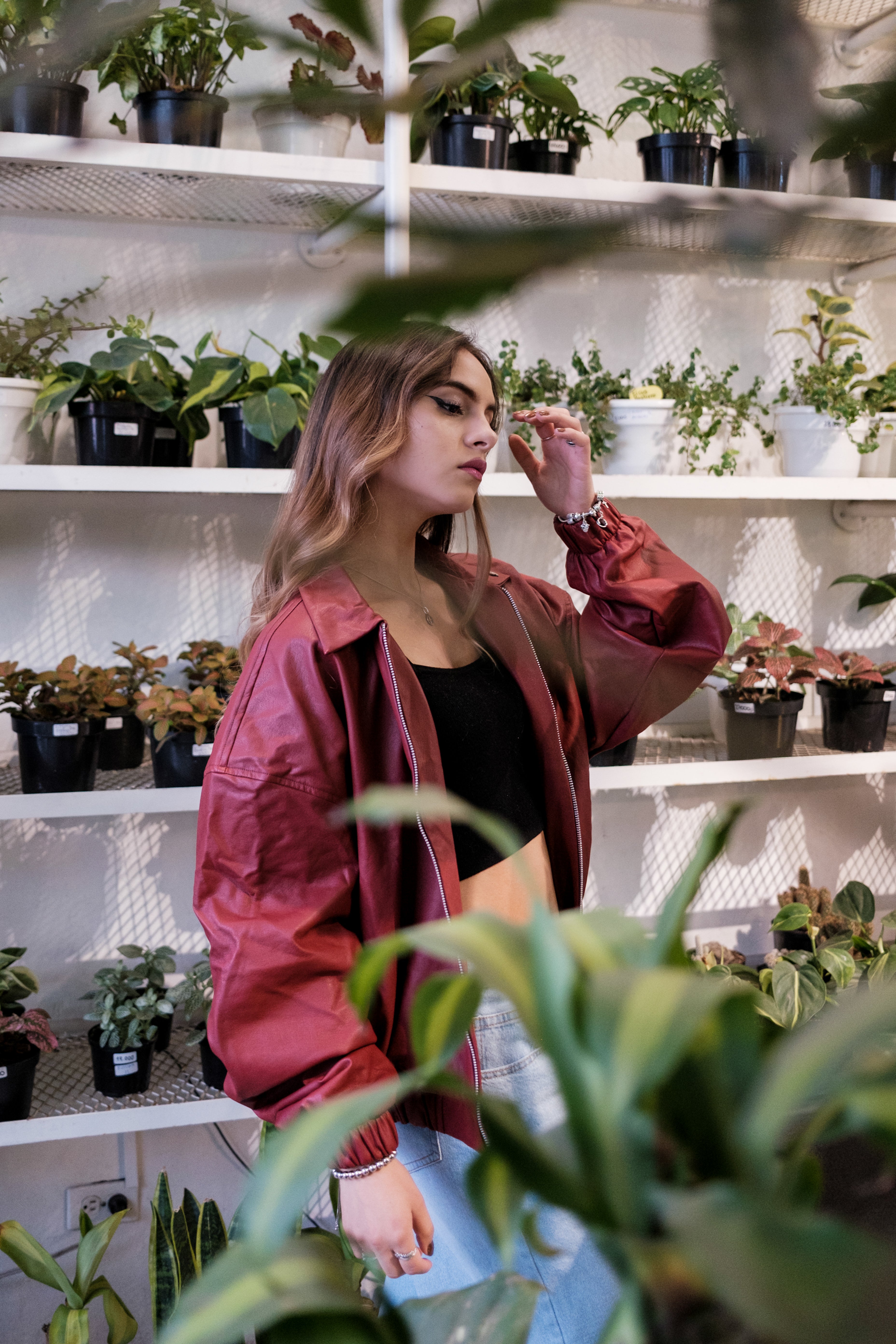 OPAL LEATHER JACKET BURGUNDY