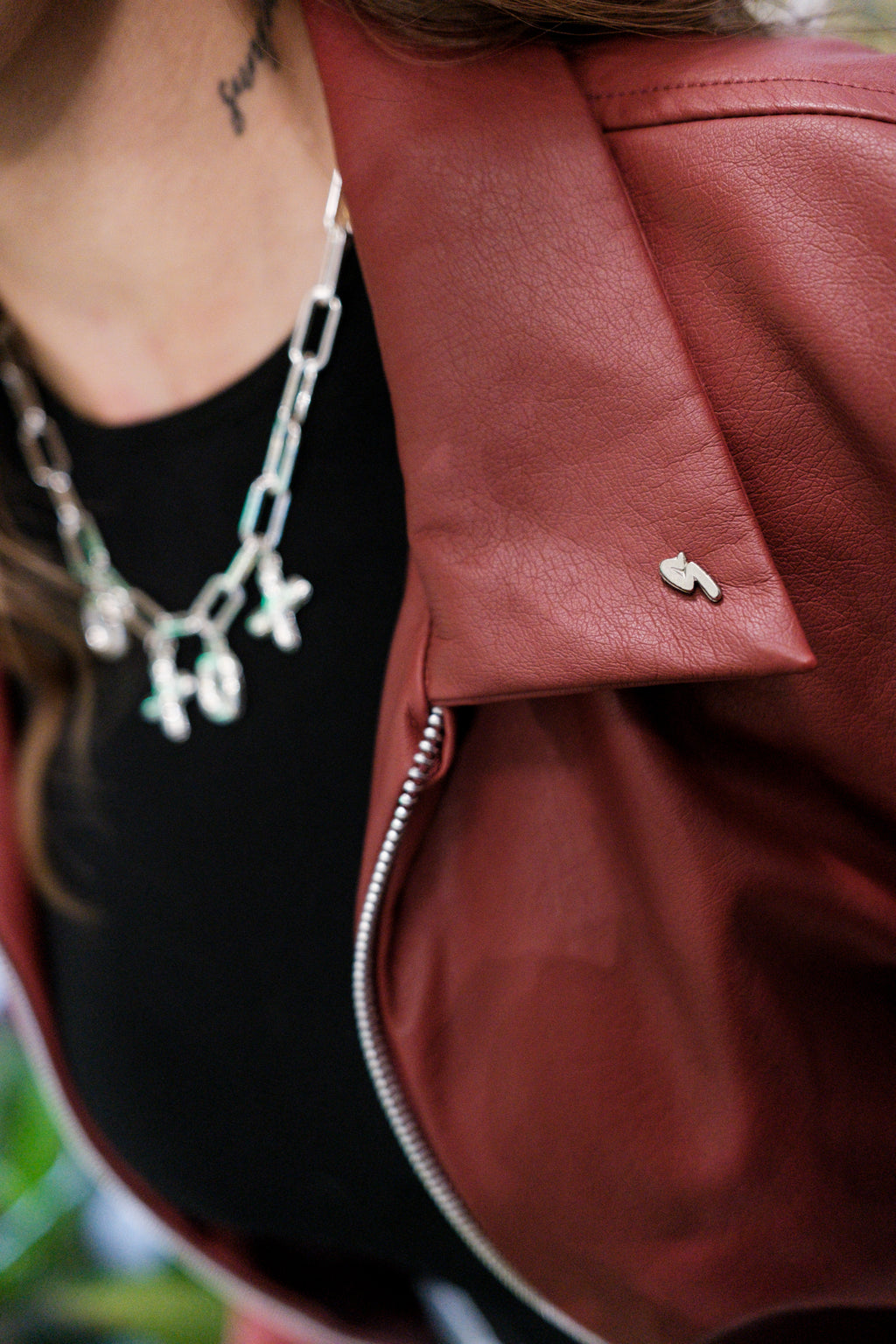 OPAL LEATHER JACKET BURGUNDY