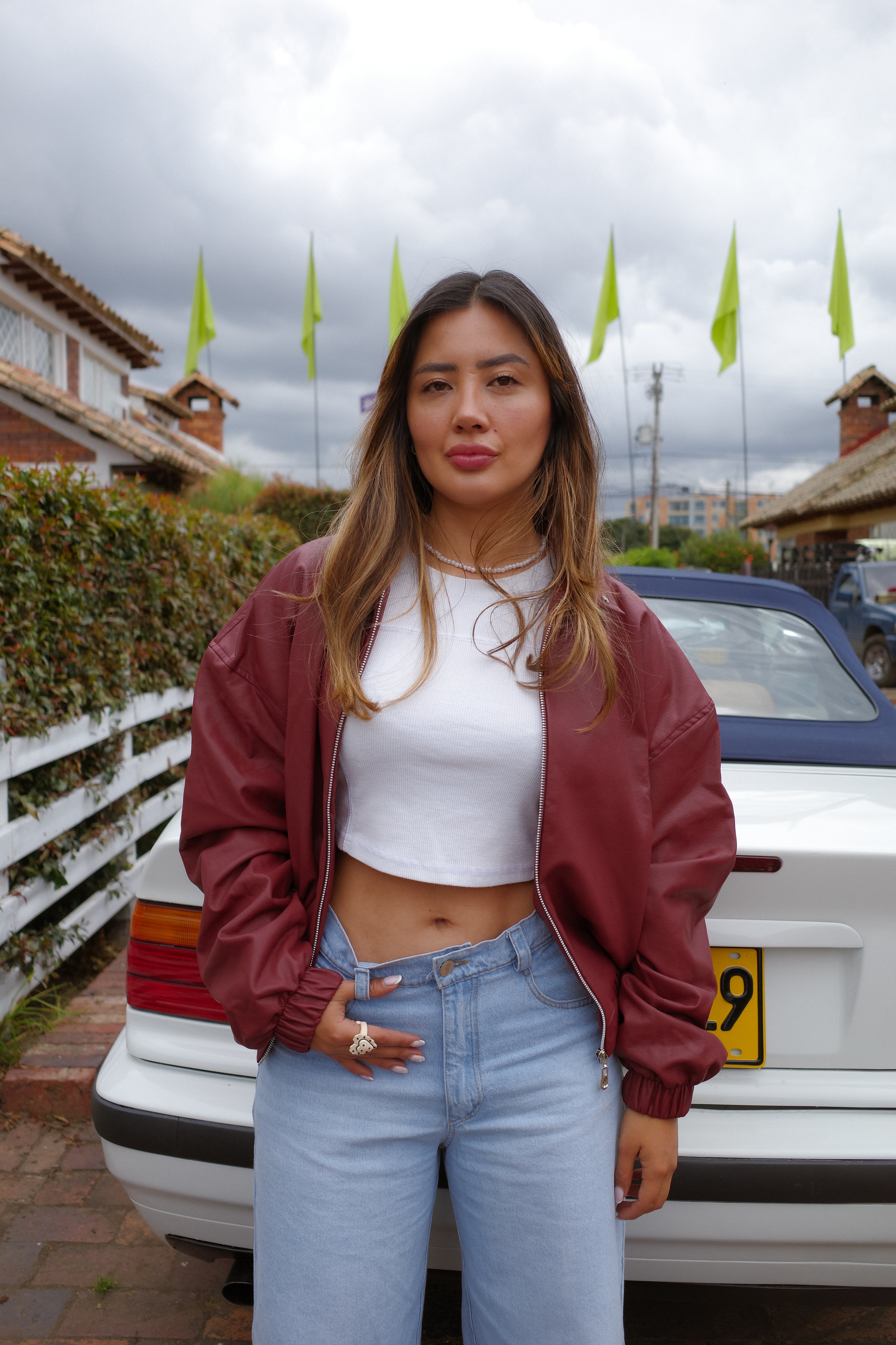 OPAL LEATHER JACKET BURGUNDY